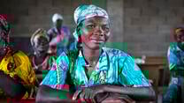 A woman in a classroom in the Central African Republic.